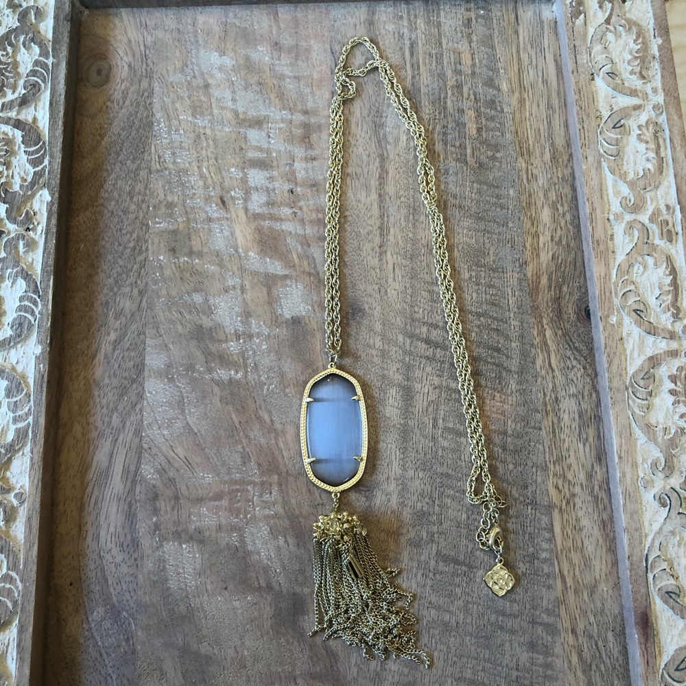 Kendra Scott Rayne Slate Tassel Necklace Gold